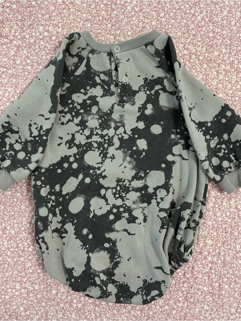 Grayson Mini Tie-Dye Gray & Black Baby One-Piece Bodysuit